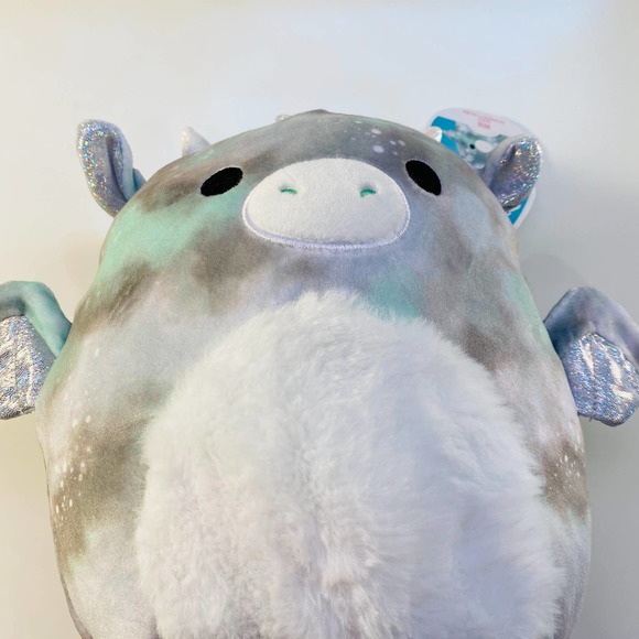 Squishmallow Will Dragon 12" Plush Green Furry Belly Cloudy Sky Camo Animal Soft - Picture 8 of 13